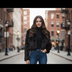 Adrienne Landau Dark Brown Teddy Jacket